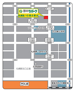 「三井のリパーク」札幌北10西2第2駐車場 地図