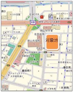 「三井のリパーク」岡山市役所前駐車場　地図