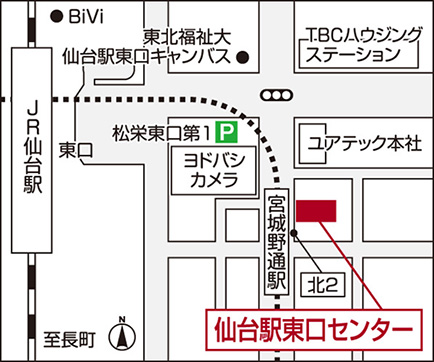 三井のリハウス 仙台駅東口センター地図