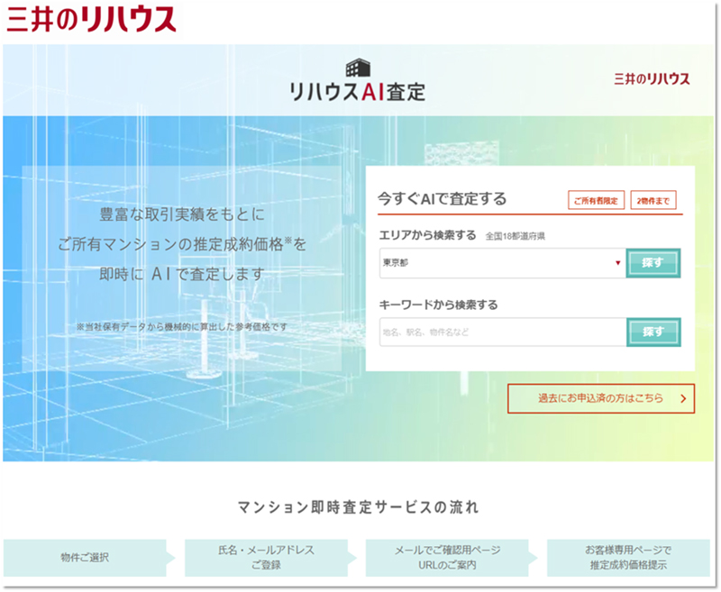 「リハウスAI査定」イメージ
