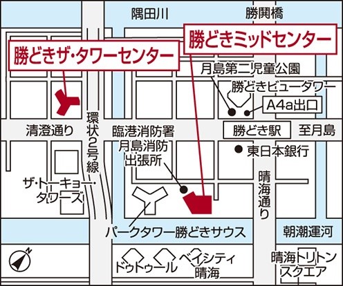 三井のリハウス 勝どきミッドセンター地図